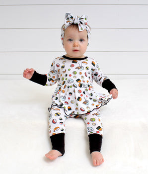 Front Opening Twirl Romper in Kabuki Sushi