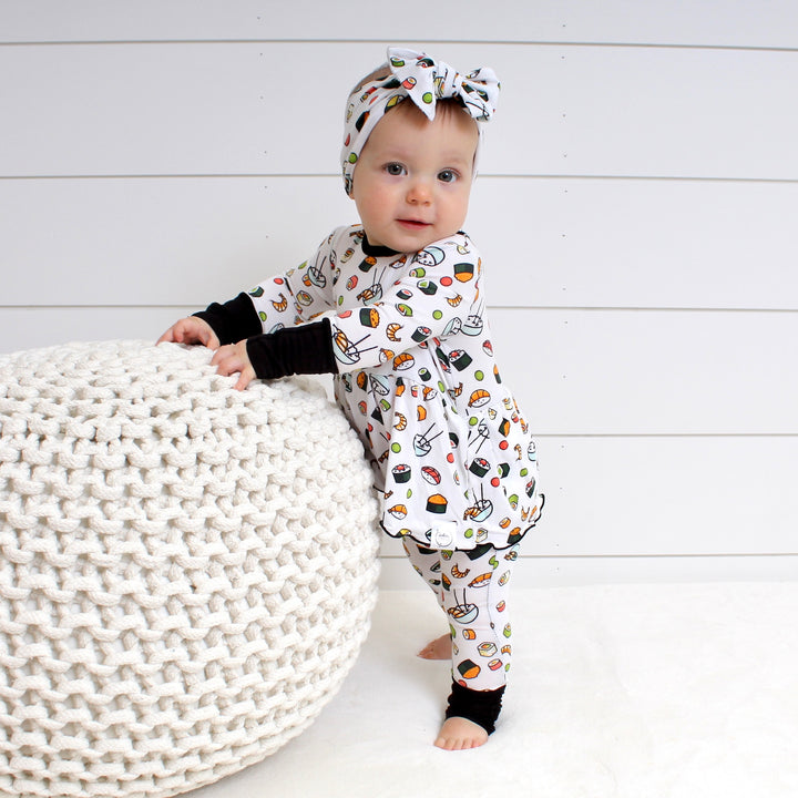 Front Opening Twirl Romper in Kabuki Sushi | Bamboo Viscose