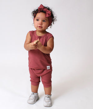 Front Opening Tank Shortie Romper in Memphis Rust