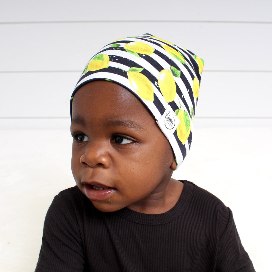 Beanie in Lemon Line | Bamboo Viscose