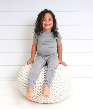 2 pc Loungewear Set in Heathered Grey | Bamboo Viscose