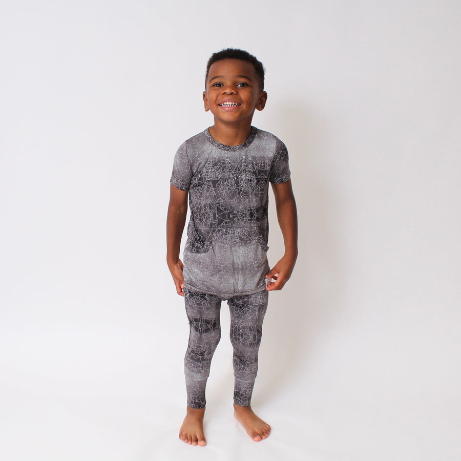 Front Opening Romper in O.G Stormy | Bamboo Viscose