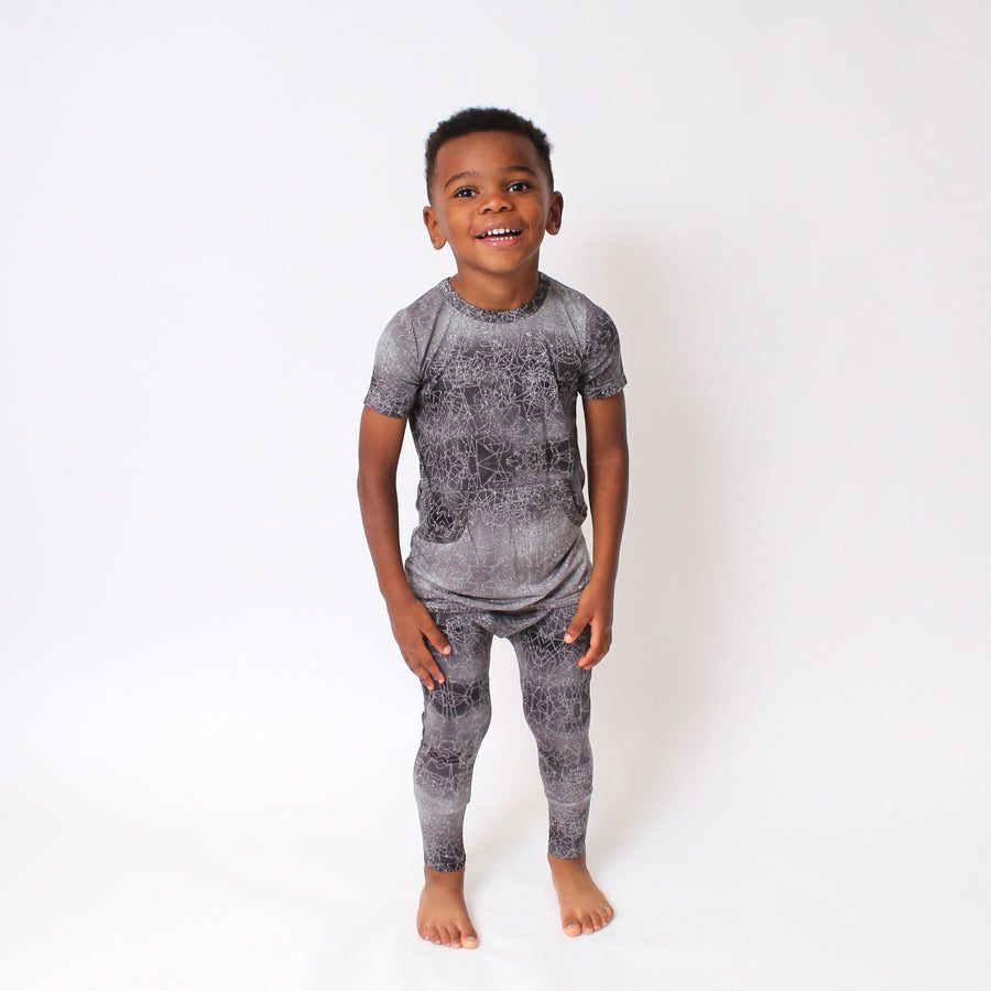 Front Opening Romper in O.G Stormy | Bamboo Viscose