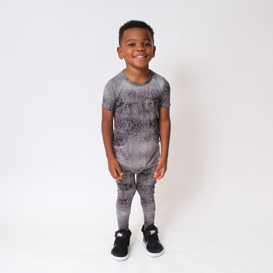 Front Opening Romper in O.G Stormy | Bamboo Viscose