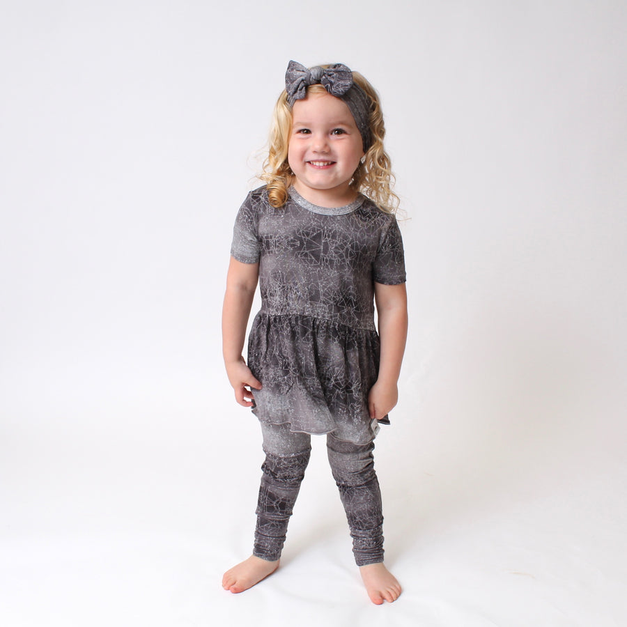 Front Opening Twirl Romper in O.G Stormy | Bamboo Viscose