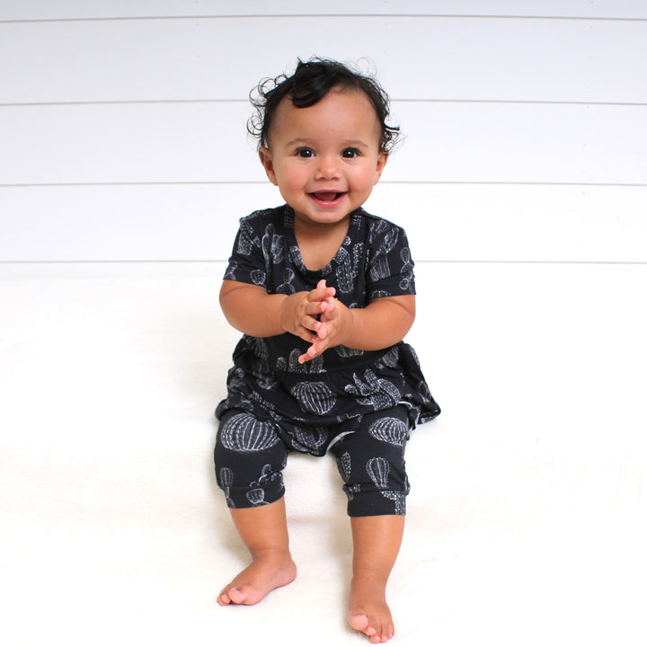 Front Opening Twirl Shortie Romper in Cactus Nights | Bamboo Viscose