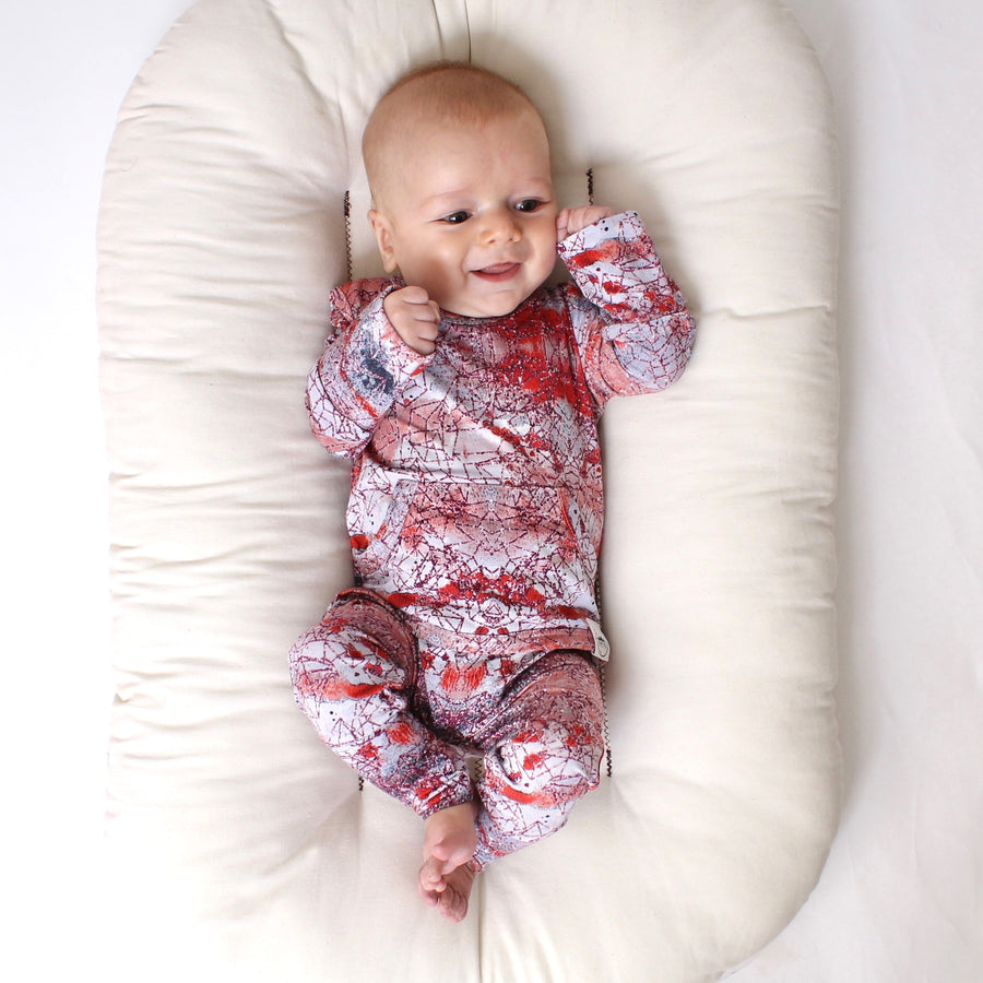 Front Opening Romper in Sunset | Bamboo Viscose