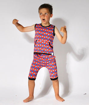 Front Opening Tank Shortie Romper in Cupcakes