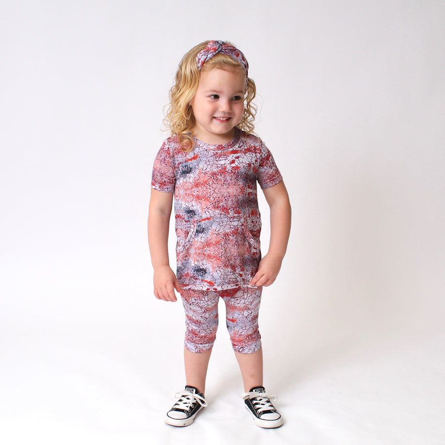 Front Opening Shortie Romper in Sunset | Bamboo Viscose