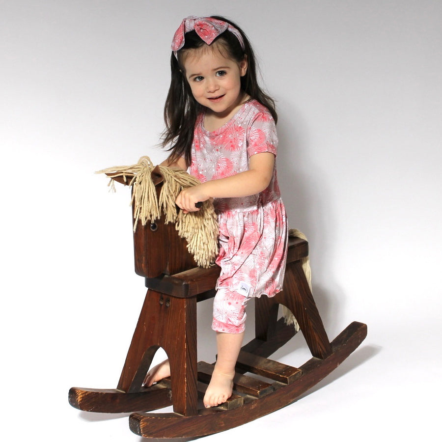 Front Opening Twirl Shortie Romper in Fire Work It | Bamboo Viscose