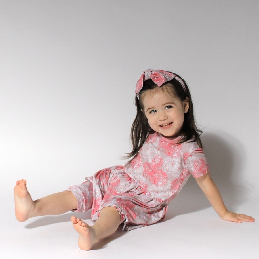 Front Opening Twirl Shortie Romper in Fire Work It | Bamboo Viscose