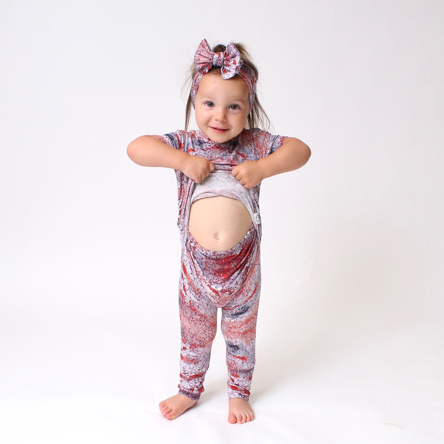 Front Opening Romper in Sunset | Bamboo Viscose