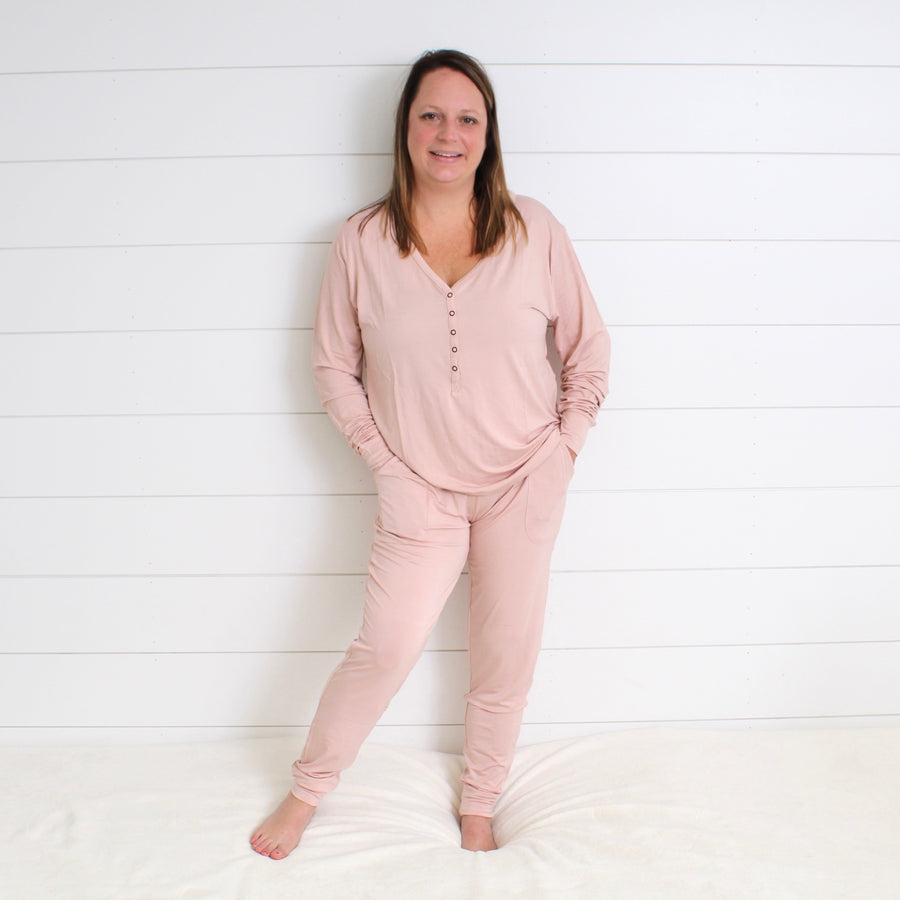 Women’s 2 pc Loungewear Set in Nude Latte | Bamboo Viscose