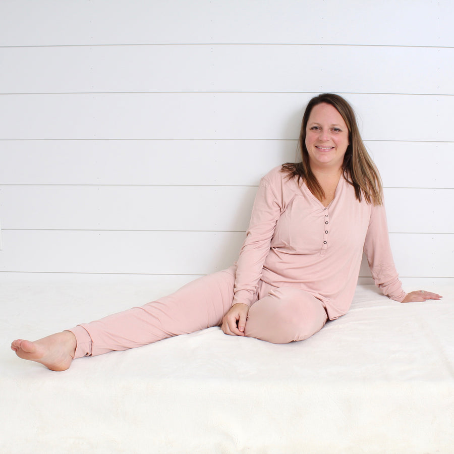 Women’s 2 pc Loungewear Set in Nude Latte | Bamboo Viscose