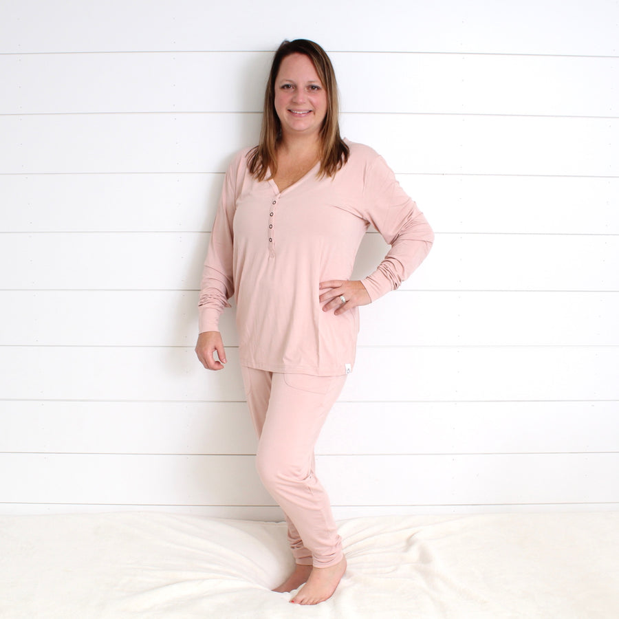 Women’s 2 pc Loungewear Set in Nude Latte | Bamboo Viscose