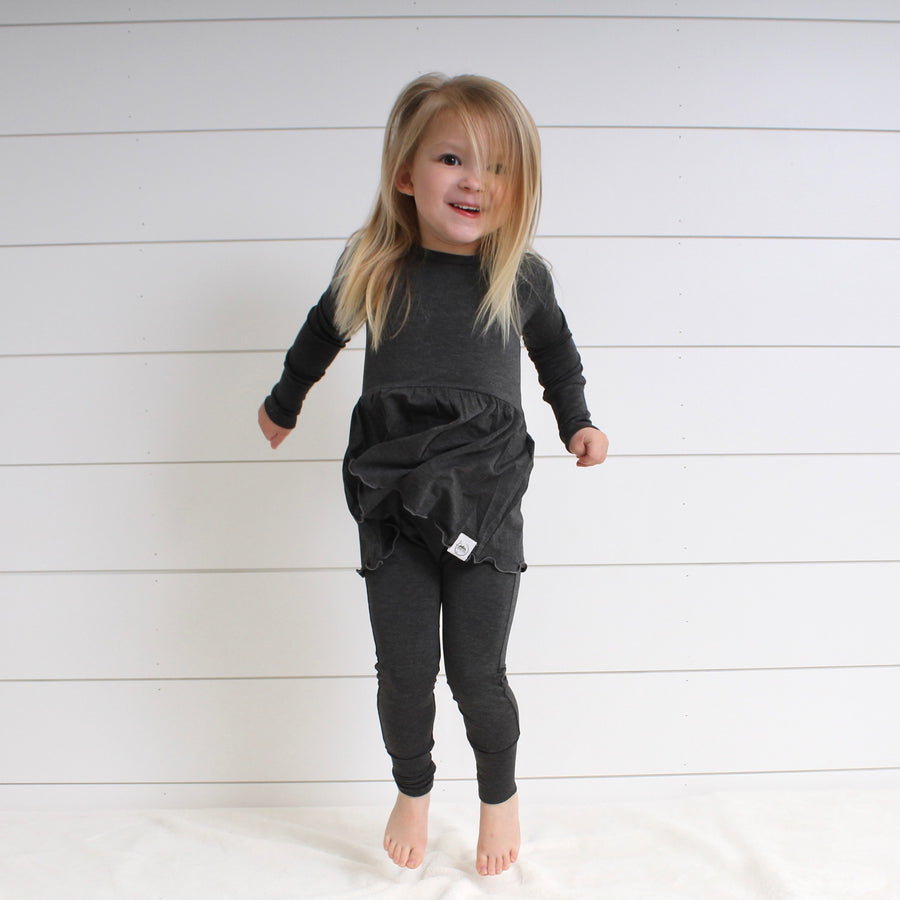 Front Opening Twirl Romper in London Fog | Bamboo Viscose