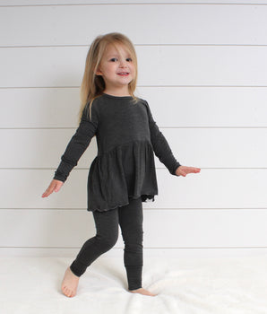 Front Opening Twirl Romper in London Fog