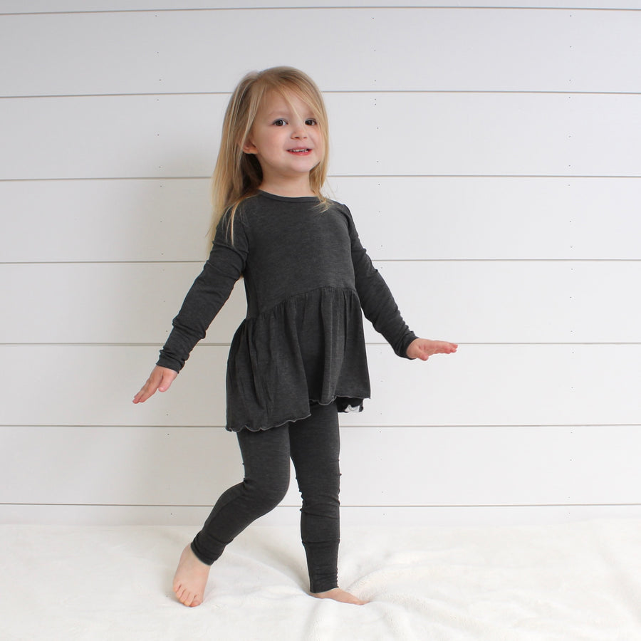 Front Opening Twirl Romper in London Fog | Bamboo Viscose