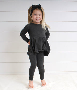 Front Opening Twirl Romper in London Fog | Bamboo Viscose
