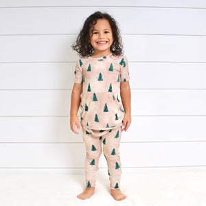 Front Opening Romper in Rustic Evergreens | Bamboo Viscose