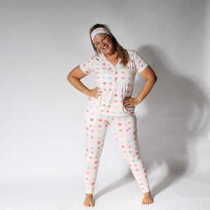 Women’s 2 pc Loungewear Set in Boho Candy Buttons | Bamboo Viscose