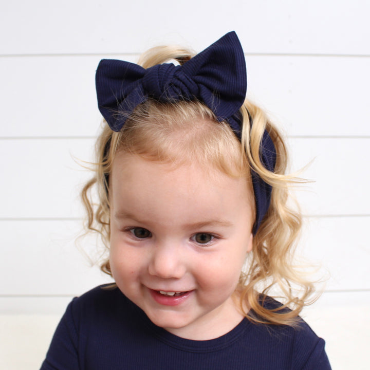 Headwrap in Into the Blue | Ribbed Bamboo Viscose