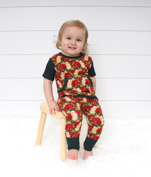 Front Opening Romper in Smell the Roses