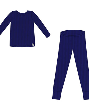 2 pc Loungewear Set in Into the Blue | Ribbed Bamboo Viscose