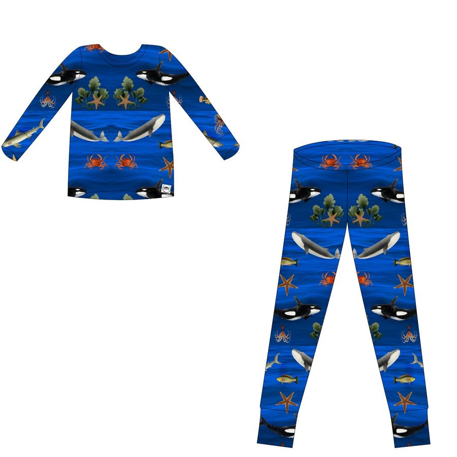 2 pc Loungewear Set in Under the Sea | Bamboo Viscose