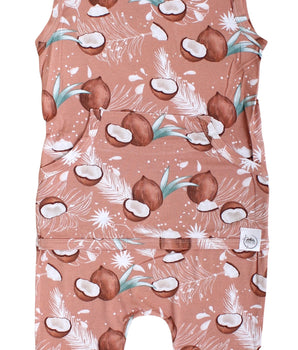 Front Opening Tank Shortie Romper in Coco Nutty