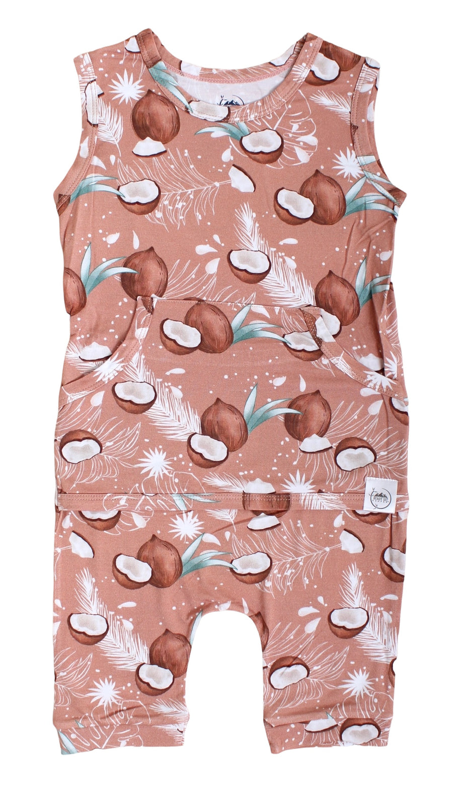 Front Opening Tank Shortie Romper in Coco Nutty | Bamboo Viscose