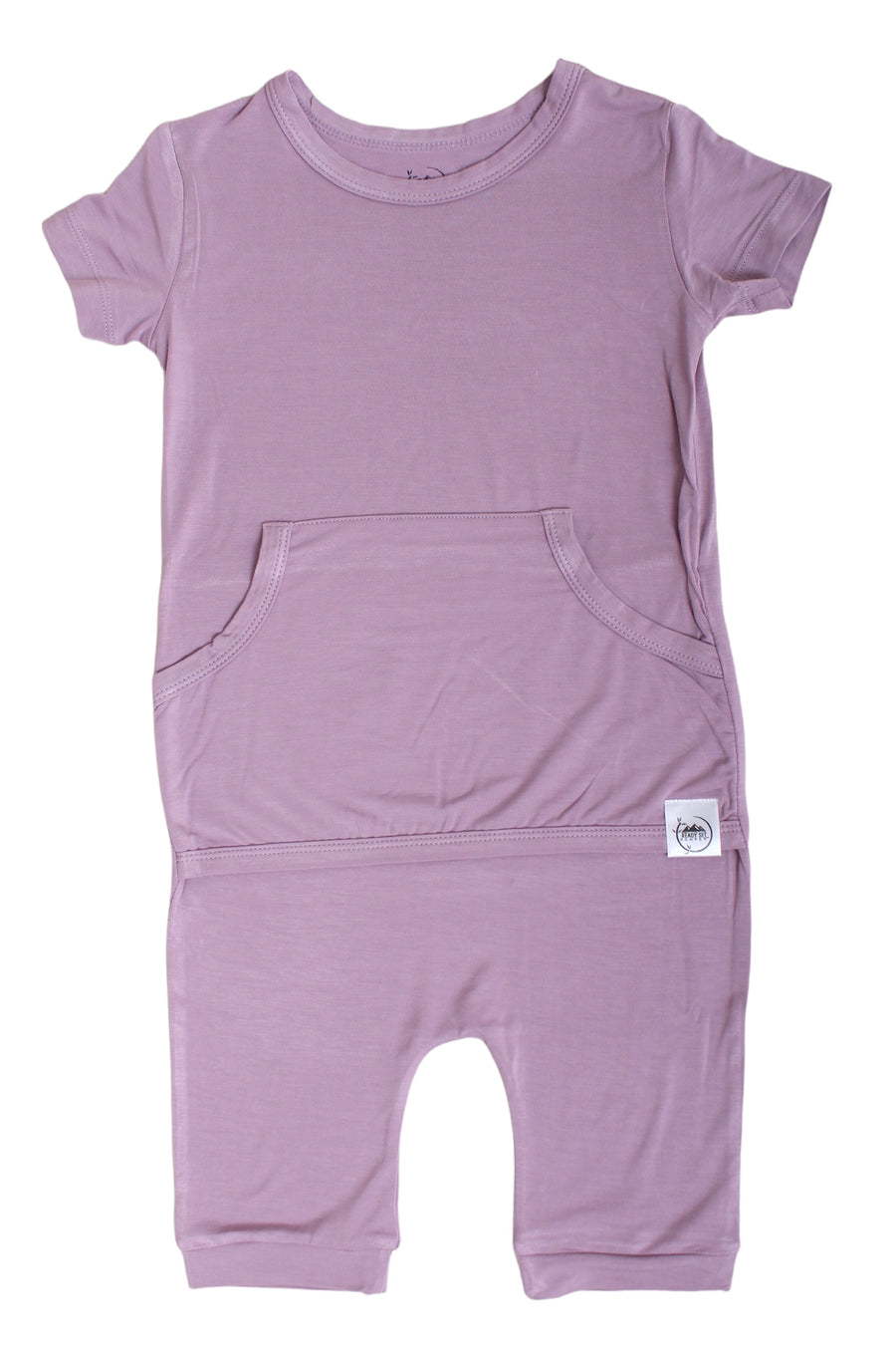 Front Opening Shortie Romper in Blushing Lilac | Bamboo Viscose