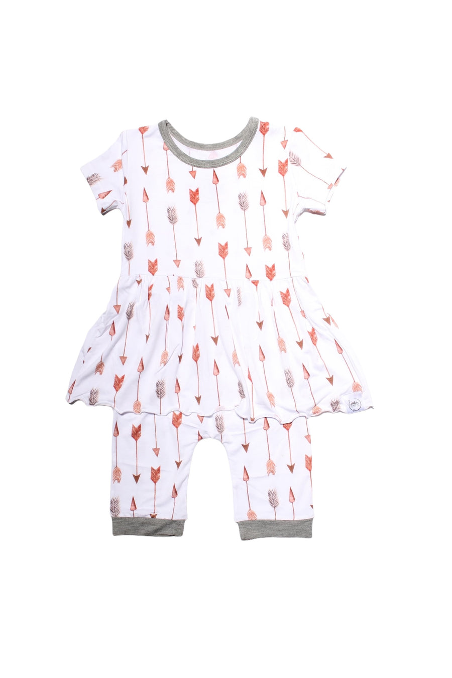 Front Opening Twirl Shortie Romper in Fate’s Arrows | Bamboo Viscose