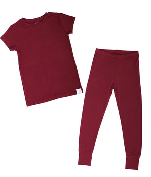 2 pc Loungewear Set in Cranberry | Bamboo Viscose