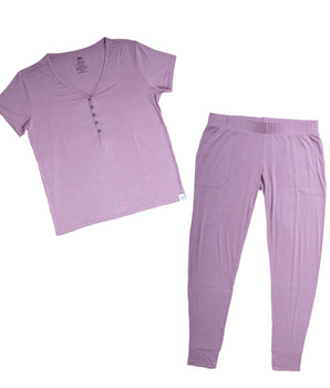Women’s 2 pc Loungewear Set in Blushing Lilac | Bamboo Viscose