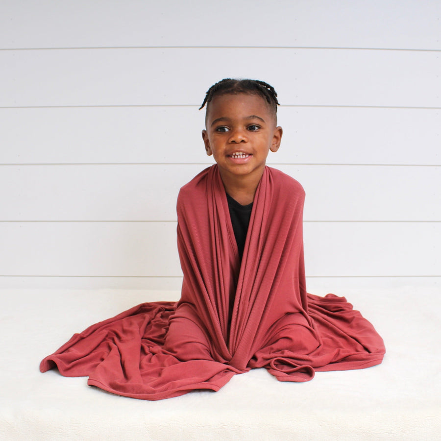 Blanket in Memphis Rust | Ribbed Bamboo Viscose