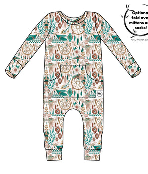 Change-A-Roo™ Front Opening Romper in Catching Dreams