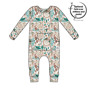 Front Opening Romper in Catching Dreams | Bamboo Viscose