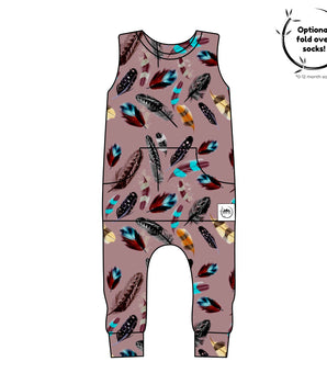 Front Opening Tank Romper in Birds of a Feather