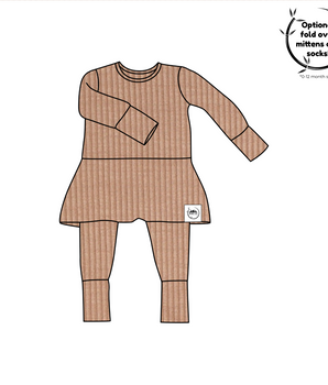 Front Opening Twirl Romper in Sandstone