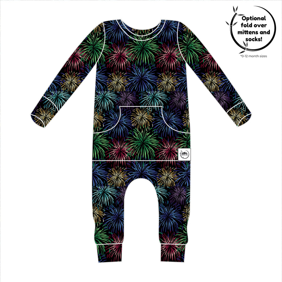 Front Opening Romper in Boom Baby | Bamboo Viscose