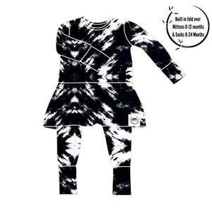 Front Opening Twirl Romper in Tie Dye | Bamboo Viscose