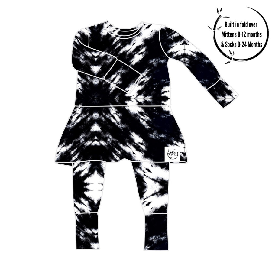 Front Opening Twirl Romper in Tie Dye | Bamboo Viscose