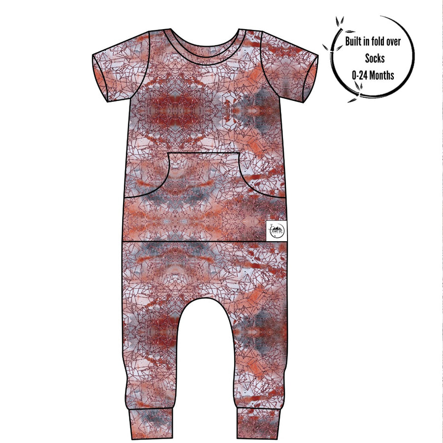 Front Opening Romper in Sunset | Bamboo Viscose