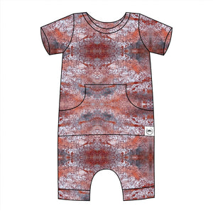 Front Opening Shortie Romper in Sunset | Bamboo Viscose
