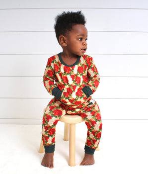 Front Opening Romper in Smell the Roses