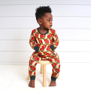 Front Opening Romper in Smell the Roses | Bamboo Viscose