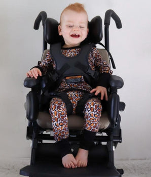 Front Opening Romper in Leopard King