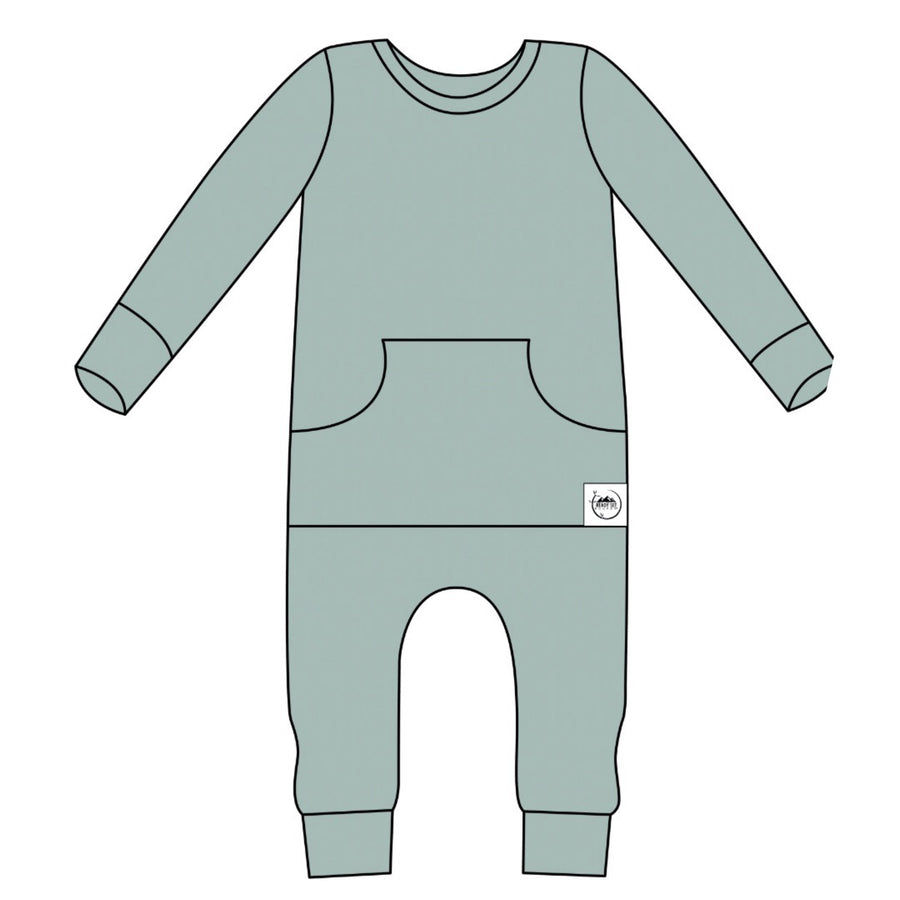 Front Opening Romper in Teal | Bamboo Viscose
