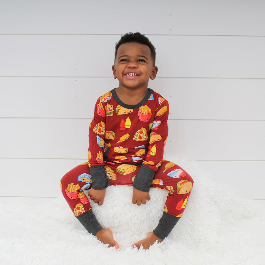 Front Opening Romper in Foodie Friends | Bamboo Viscose